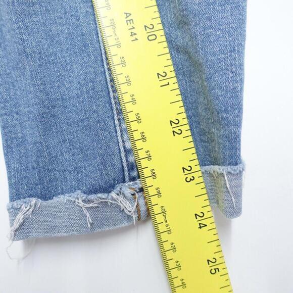 Vigoss Jeans Women's 31X26 Blue Cotton Stretch Mid-Rise Crop Straight Button Fly - Picture 4 of 9